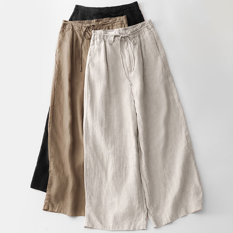 Tactile Cotton Straight-Leg Meditation Pants with Pockets