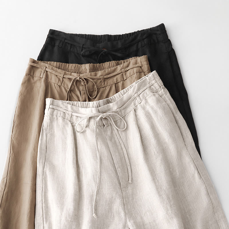 Tactile Cotton Straight-Leg Meditation Pants with Pockets