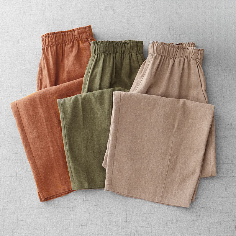 Breathable Cotton Slim-Fit 7/8 Length Meditation Trousers