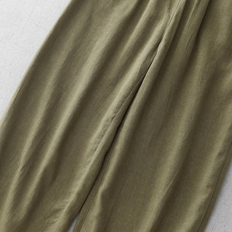 Breathable Cotton Slim-Fit 7/8 Length Meditation Trousers