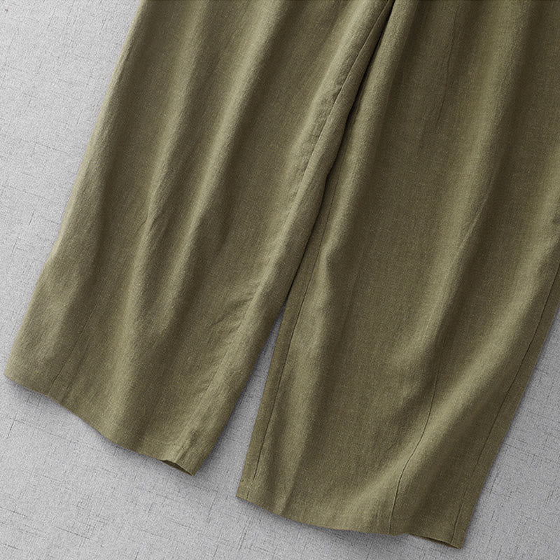 Breathable Cotton Slim-Fit 7/8 Length Meditation Trousers