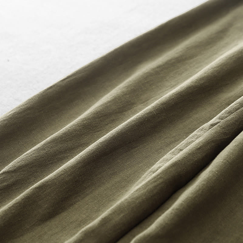 Breathable Cotton Slim-Fit 7/8 Length Meditation Trousers