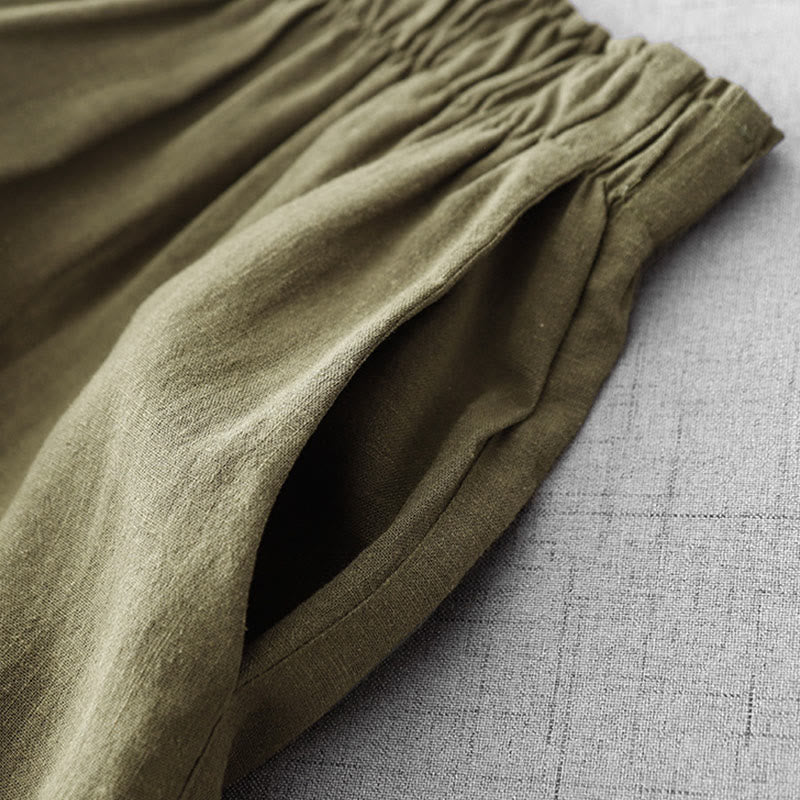 Breathable Cotton Slim-Fit 7/8 Length Meditation Trousers