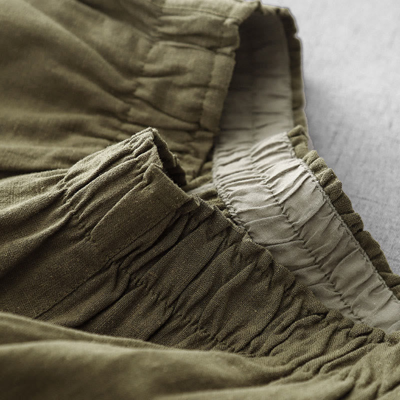 Breathable Cotton Slim-Fit 7/8 Length Meditation Trousers