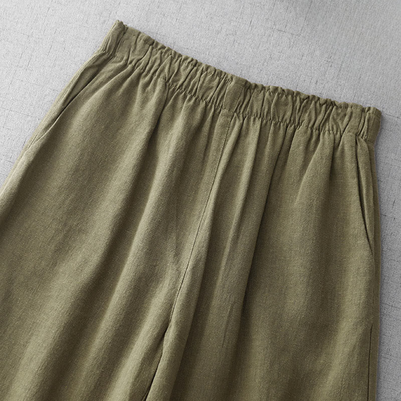 Breathable Cotton Slim-Fit 7/8 Length Meditation Trousers