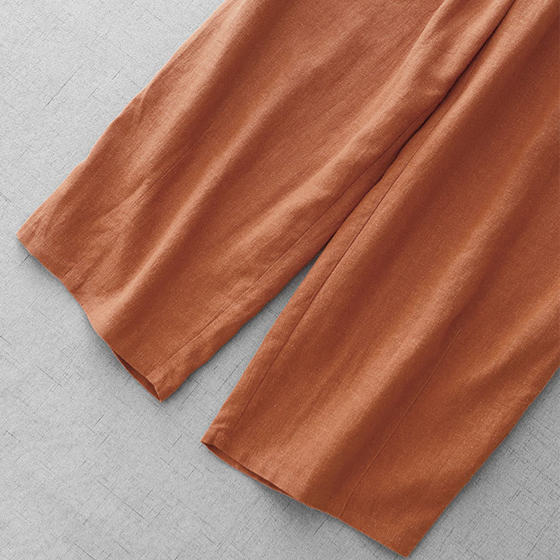 Breathable Cotton Slim-Fit 7/8 Length Meditation Trousers