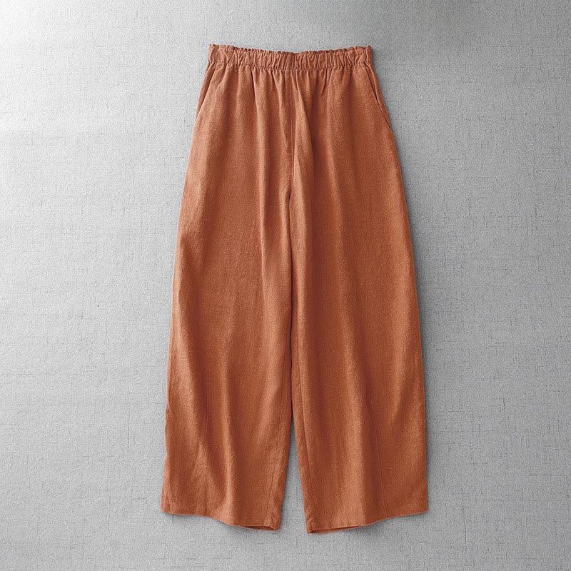 Breathable Cotton Slim-Fit 7/8 Length Meditation Trousers