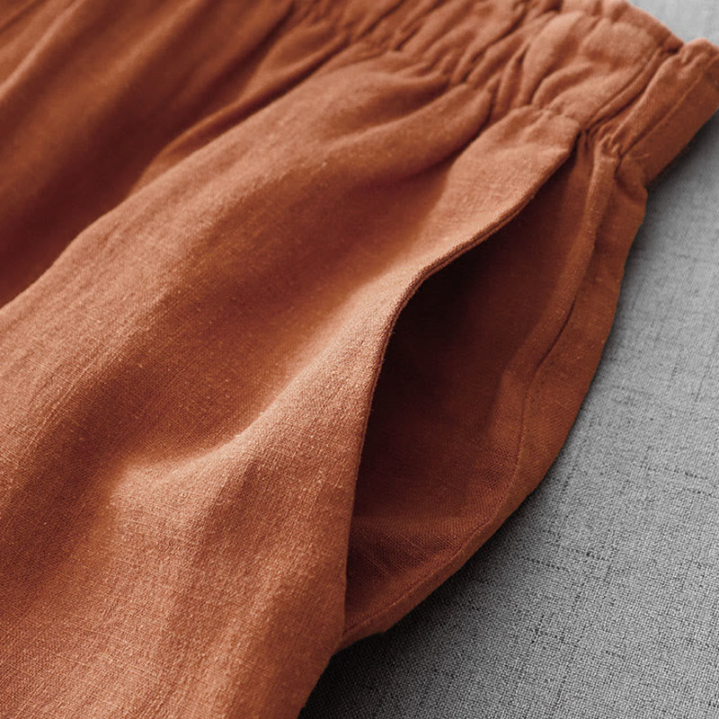 Breathable Cotton Slim-Fit 7/8 Length Meditation Trousers