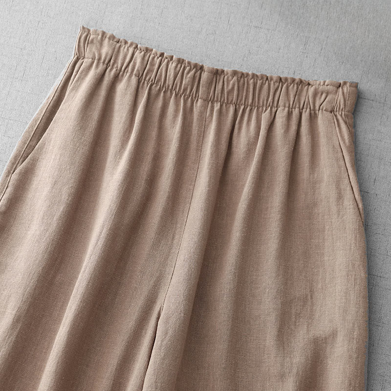 Breathable Cotton Slim-Fit 7/8 Length Meditation Trousers