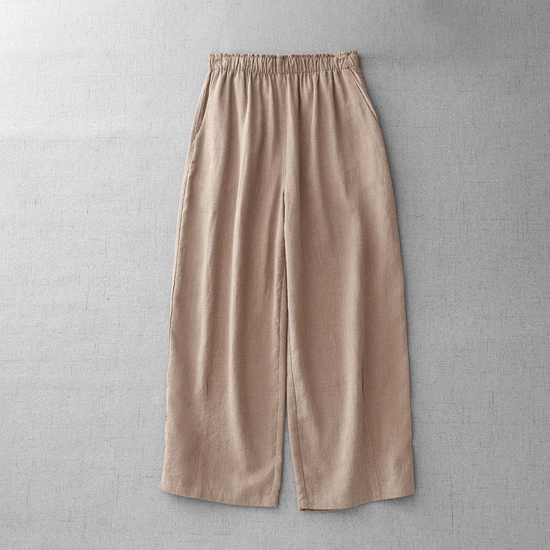 Breathable Cotton Slim-Fit 7/8 Length Meditation Trousers