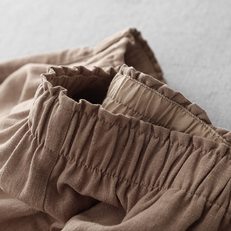 Breathable Cotton Slim-Fit 7/8 Length Meditation Trousers