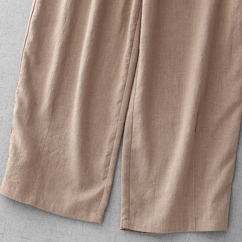 Breathable Cotton Slim-Fit 7/8 Length Meditation Trousers