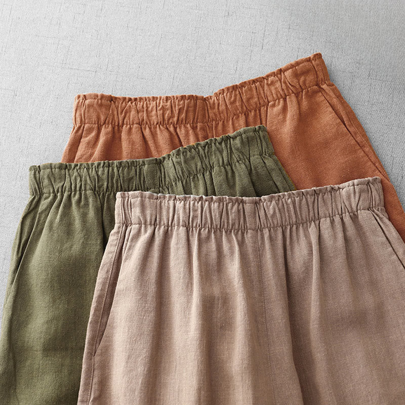Breathable Cotton Slim-Fit 7/8 Length Meditation Trousers
