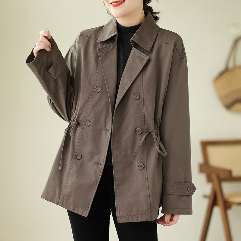 Women's Long Sleeve Button Cotton Jacket