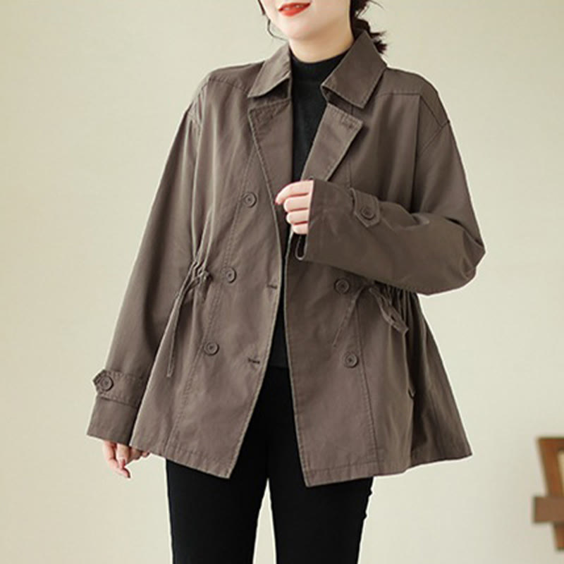 Women's Long Sleeve Button Cotton Jacket