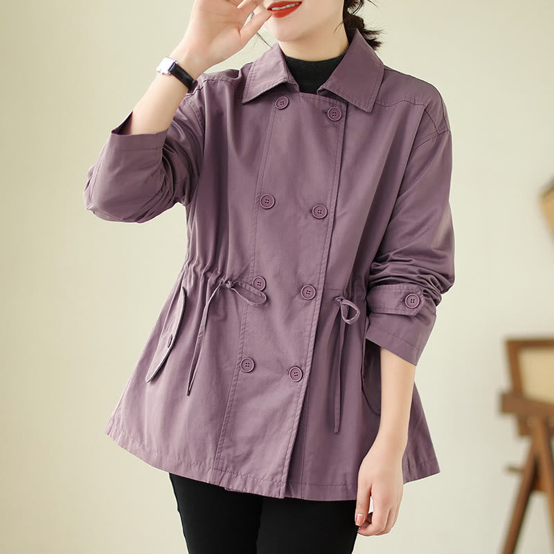 Women's Long Sleeve Button Cotton Jacket