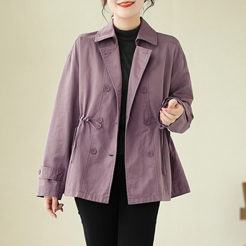 Women's Long Sleeve Button Cotton Jacket