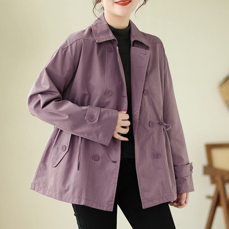 Women's Long Sleeve Button Cotton Jacket