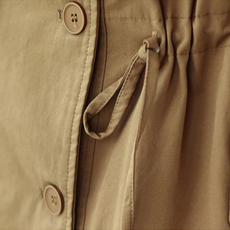 Women's Long Sleeve Button Cotton Jacket