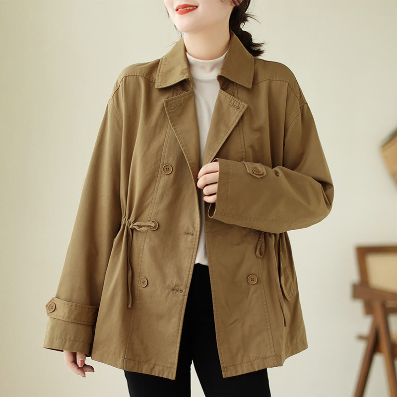 Women's Long Sleeve Button Cotton Jacket