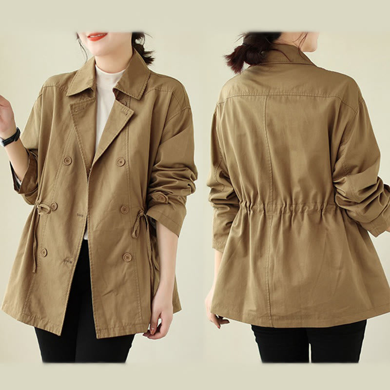 Women's Long Sleeve Button Cotton Jacket