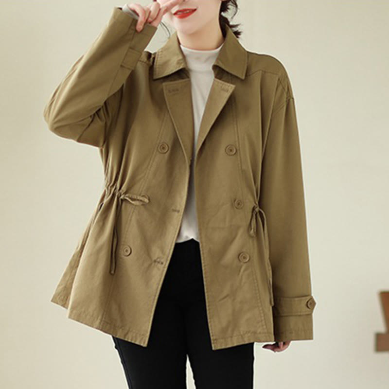 Women's Long Sleeve Button Cotton Jacket