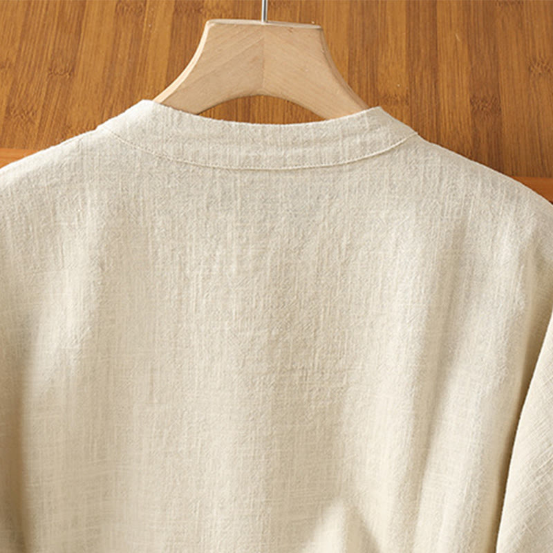 Breathable Cotton Crew Neck Long Sleeve Mindful Movement Shirt