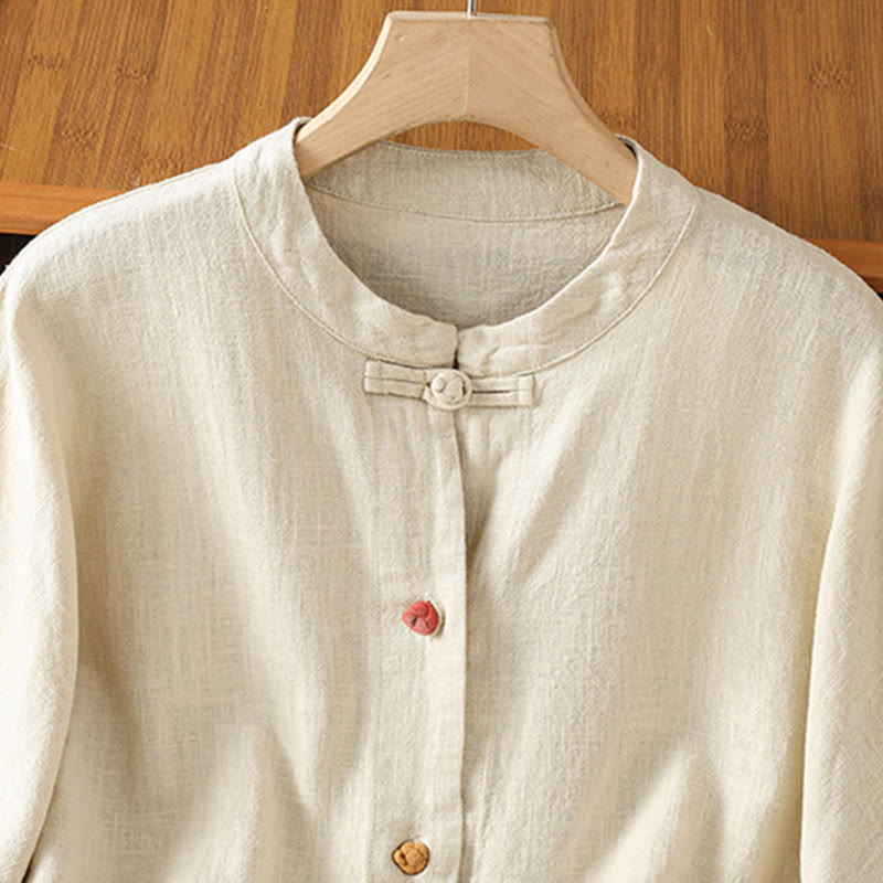 Breathable Cotton Crew Neck Long Sleeve Mindful Movement Shirt