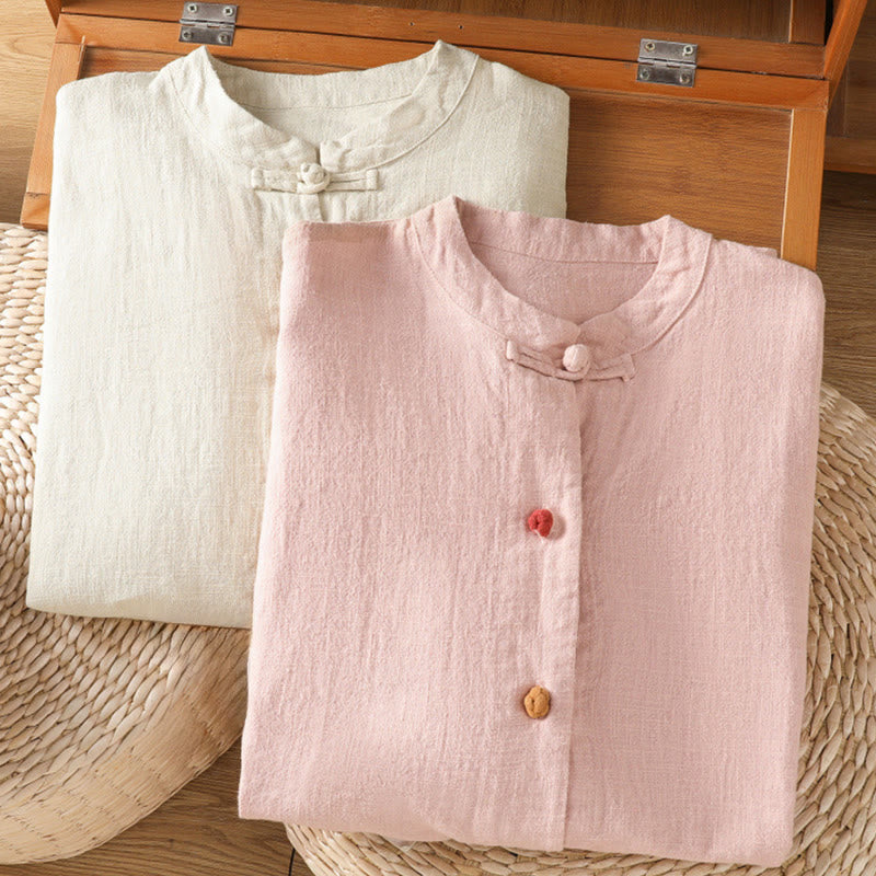 Breathable Cotton Crew Neck Long Sleeve Mindful Movement Shirt