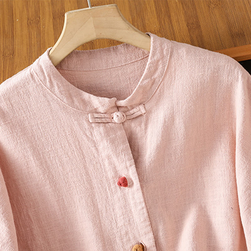 Breathable Cotton Crew Neck Long Sleeve Mindful Movement Shirt