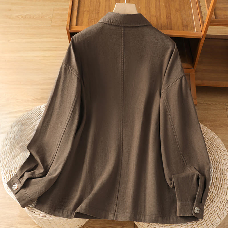 Tactile Cotton Stand Collar Mindful Movement Shirt