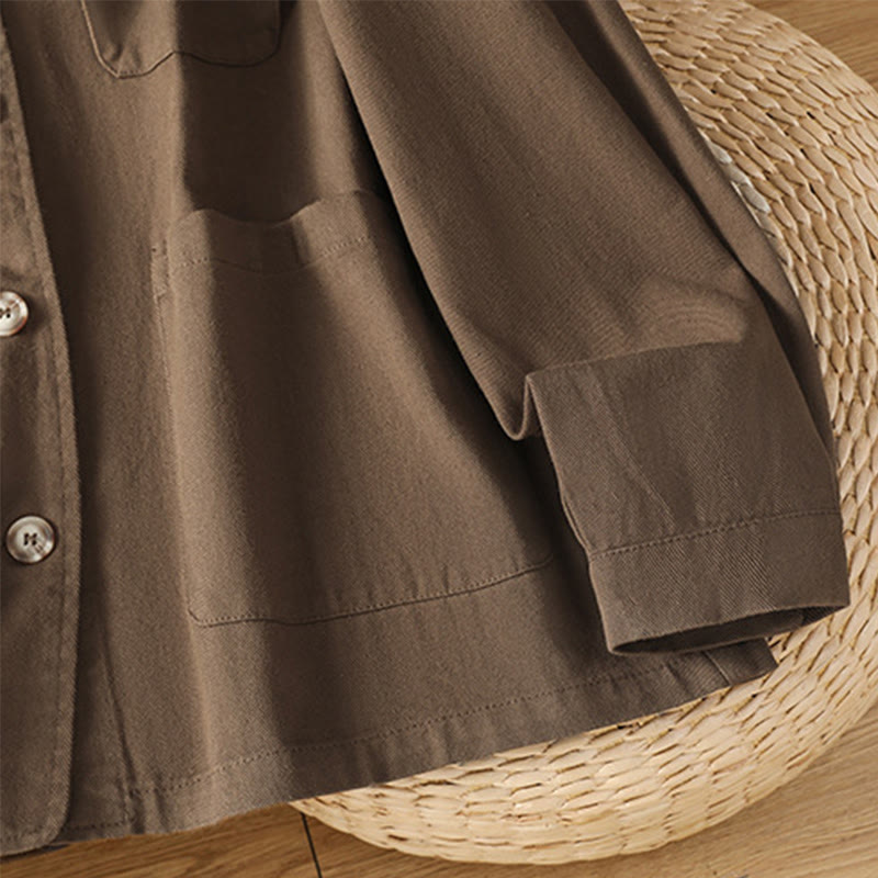 Tactile Cotton Stand Collar Mindful Movement Shirt