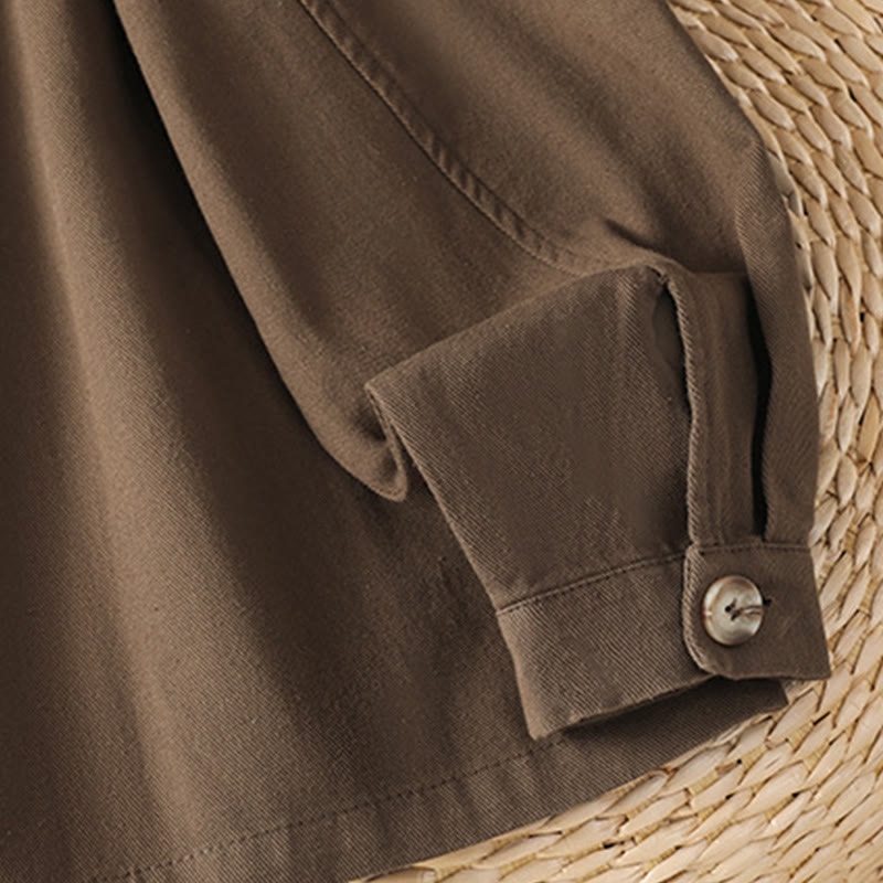 Tactile Cotton Stand Collar Mindful Movement Shirt