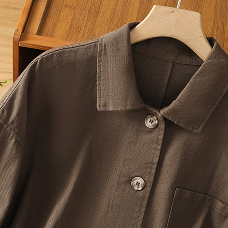 Tactile Cotton Stand Collar Mindful Movement Shirt