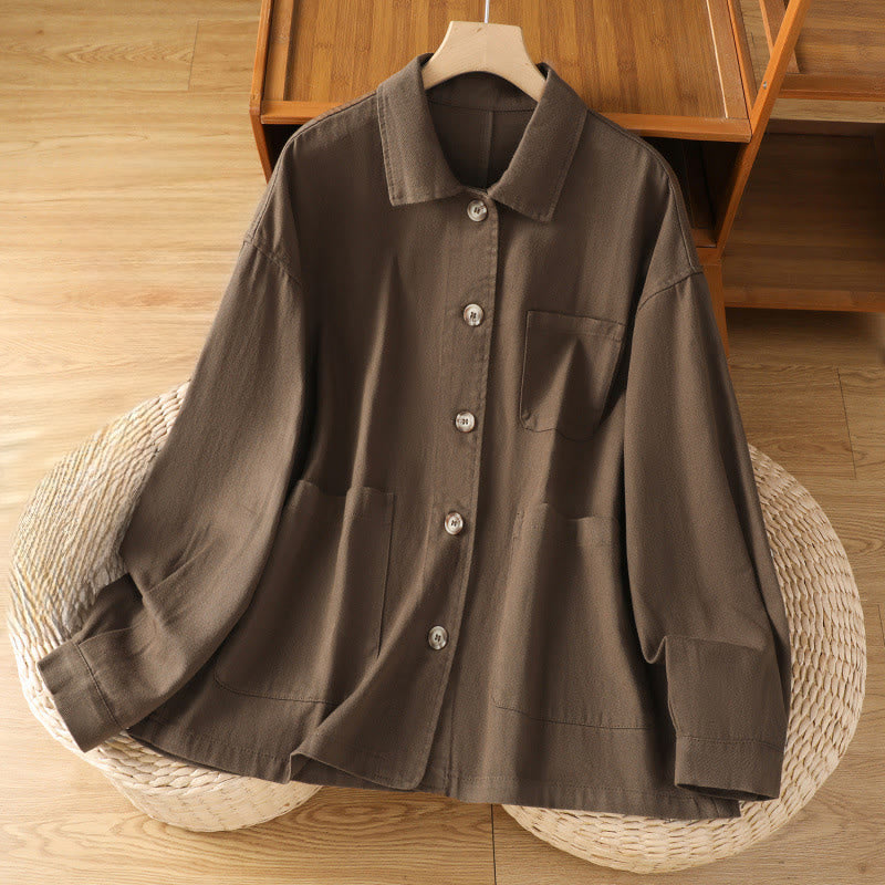 Tactile Cotton Stand Collar Mindful Movement Shirt
