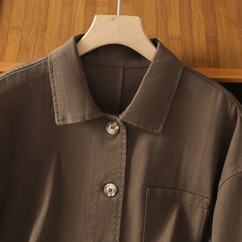 Tactile Cotton Stand Collar Mindful Movement Shirt