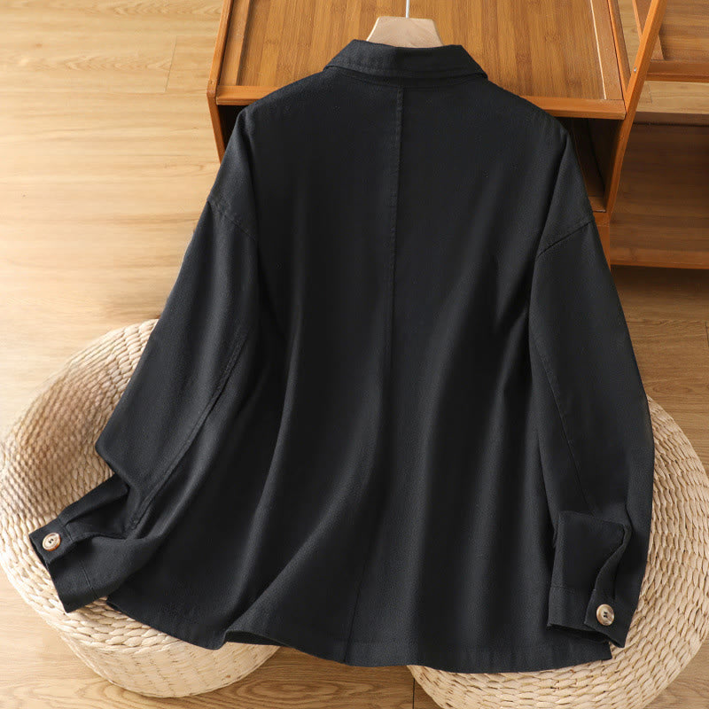 Tactile Cotton Stand Collar Mindful Movement Shirt