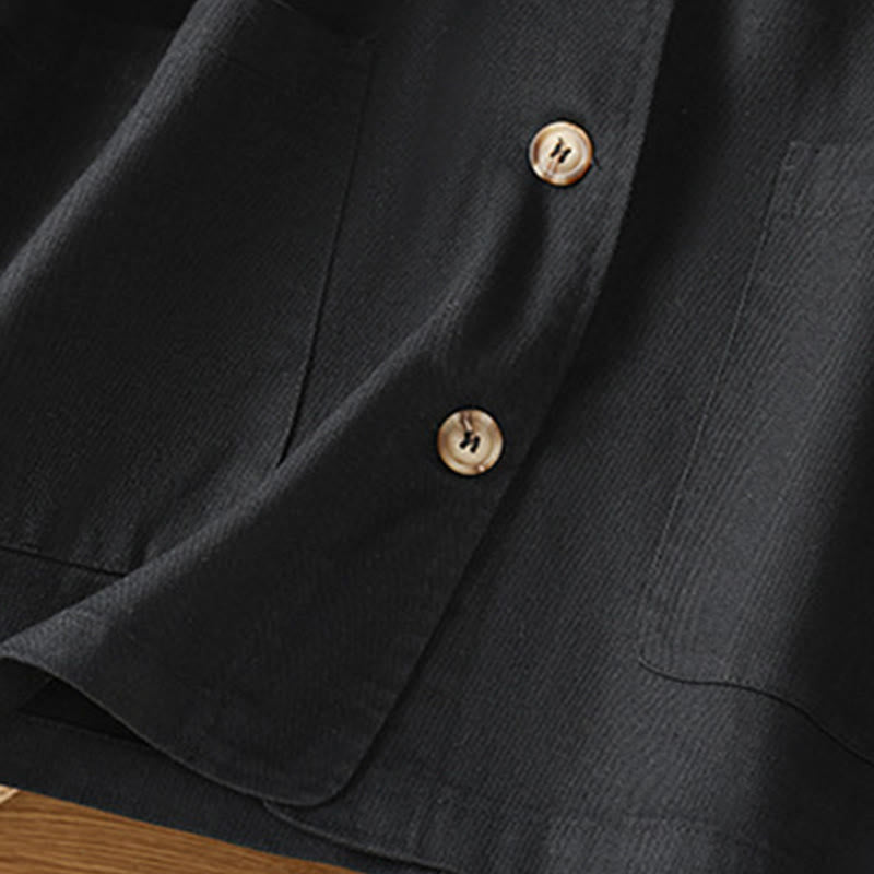 Tactile Cotton Stand Collar Mindful Movement Shirt