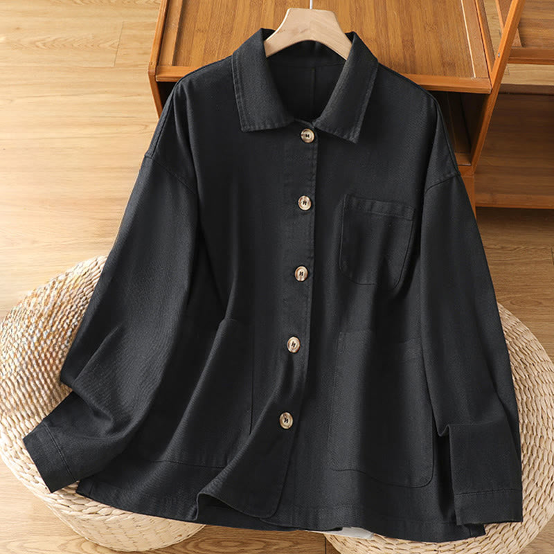 Tactile Cotton Stand Collar Mindful Movement Shirt