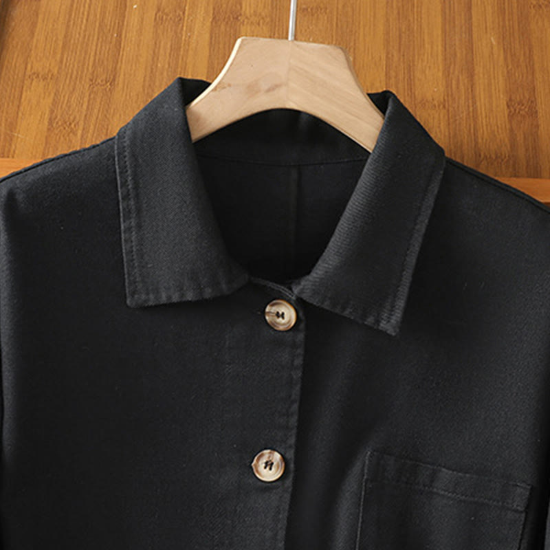 Tactile Cotton Stand Collar Mindful Movement Shirt