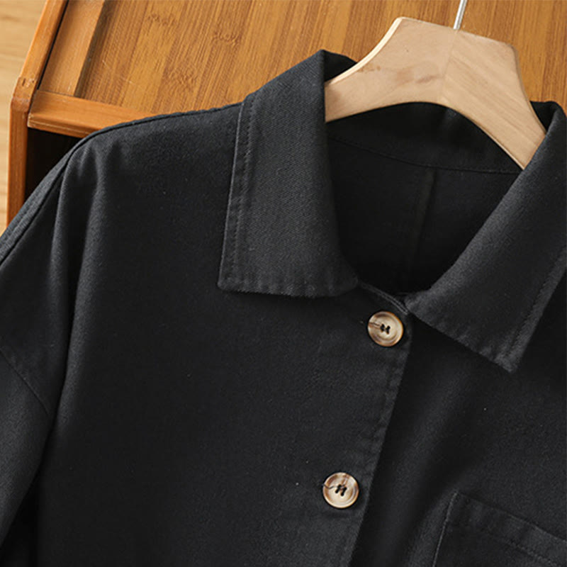 Tactile Cotton Stand Collar Mindful Movement Shirt