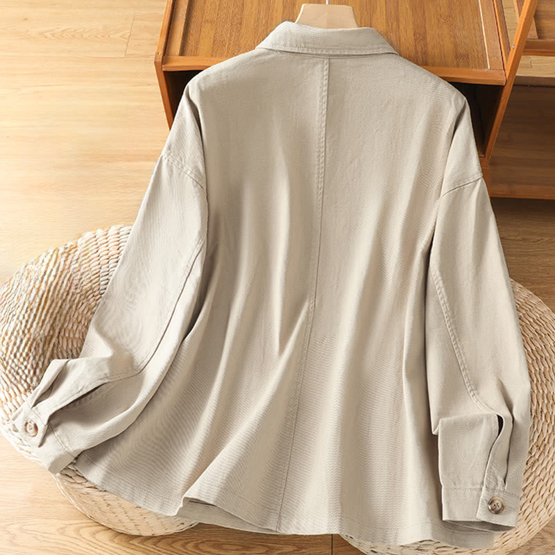 Tactile Cotton Stand Collar Mindful Movement Shirt