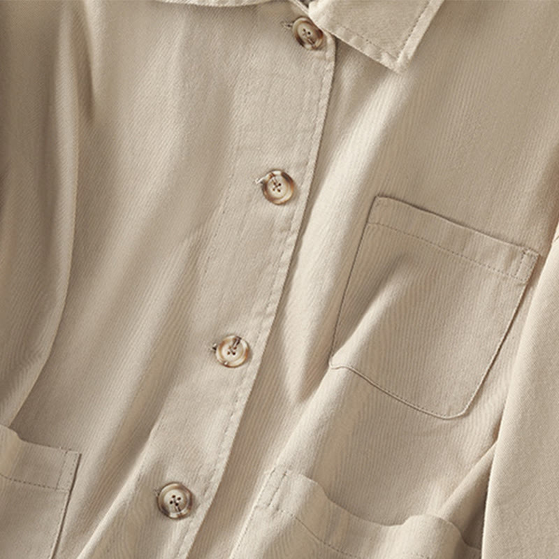 Tactile Cotton Stand Collar Mindful Movement Shirt