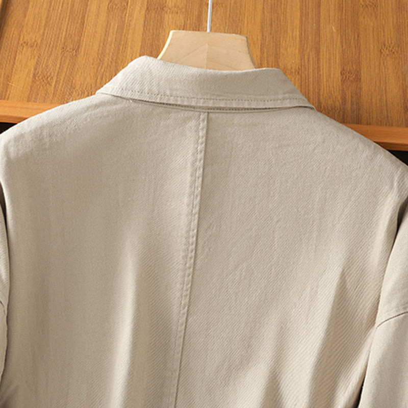 Tactile Cotton Stand Collar Mindful Movement Shirt