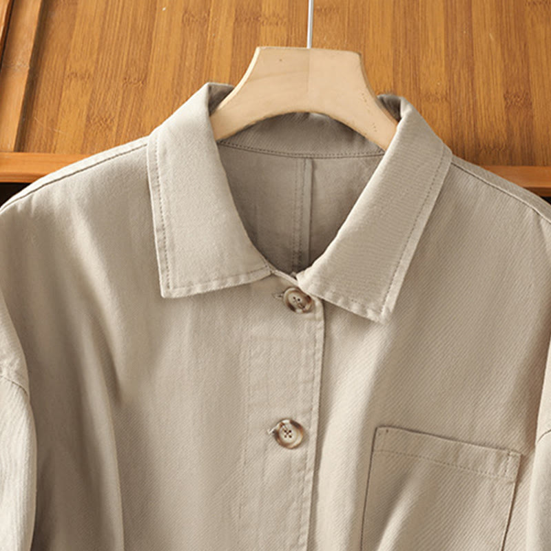 Tactile Cotton Stand Collar Mindful Movement Shirt