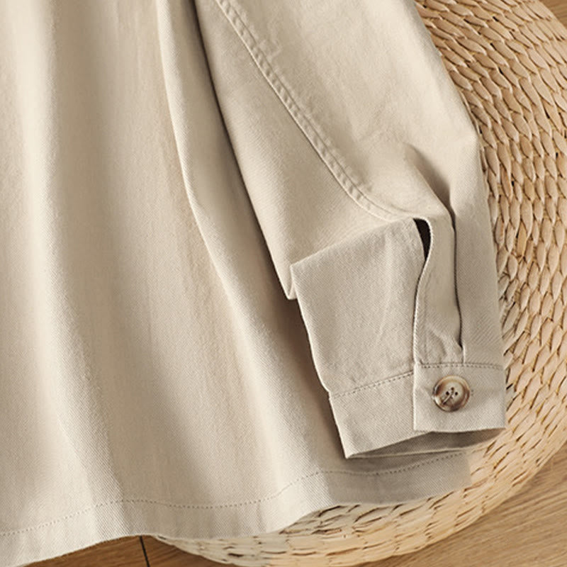 Tactile Cotton Stand Collar Mindful Movement Shirt