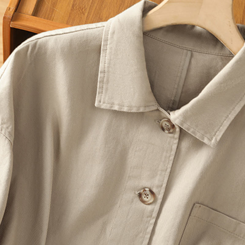 Tactile Cotton Stand Collar Mindful Movement Shirt