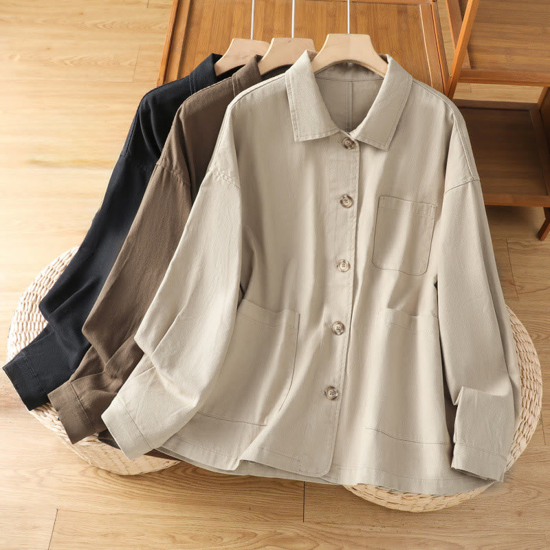 Tactile Cotton Stand Collar Mindful Movement Shirt
