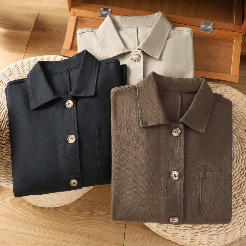 Tactile Cotton Stand Collar Mindful Movement Shirt