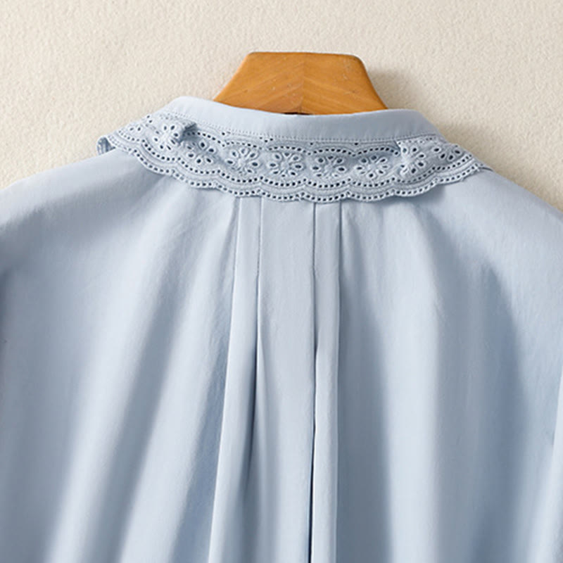 Pure Cotton Stand-Collar Long Sleeve Meditation Shirt